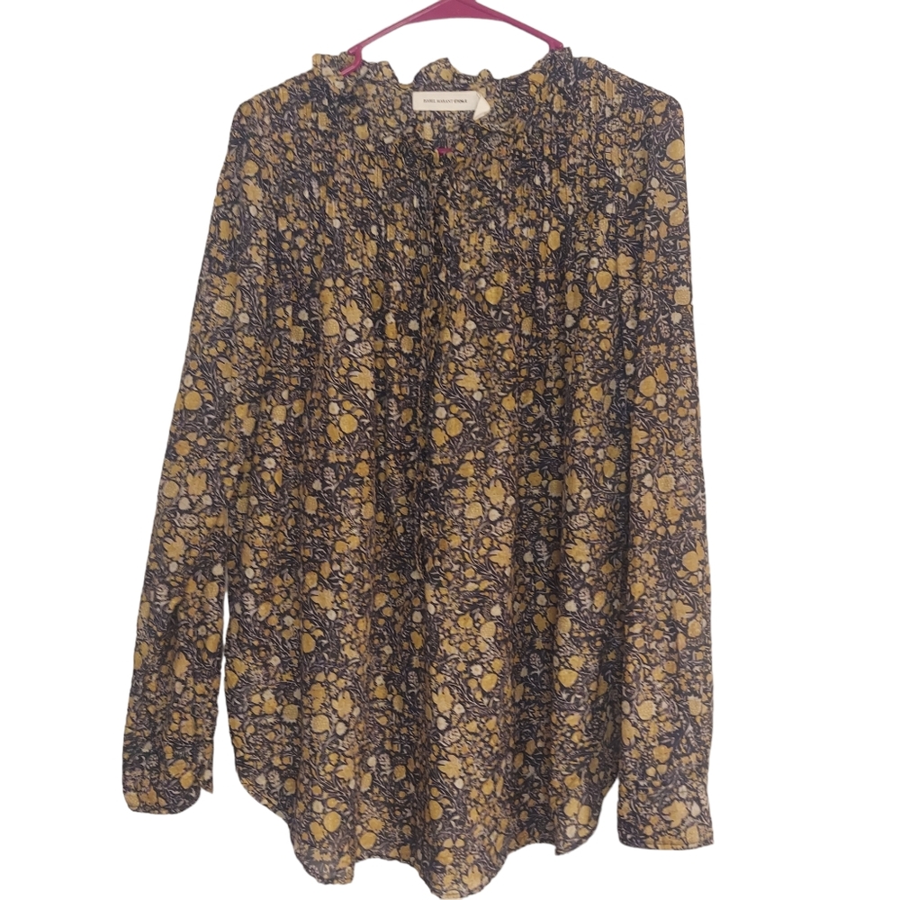Isabel Morant Etoile  Peasant Blouse Cotton/Silk Very Oversized Will fit larger